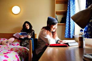 INTO-GCU-students-studying-in-accommodation