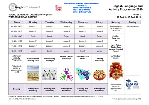 ซัมเมอร์ประเทศอังกฤษช่วง เมษายน 2562 - April 2019 Summer Course in the UK