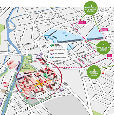 De Montfort University DMU location in Leicester city