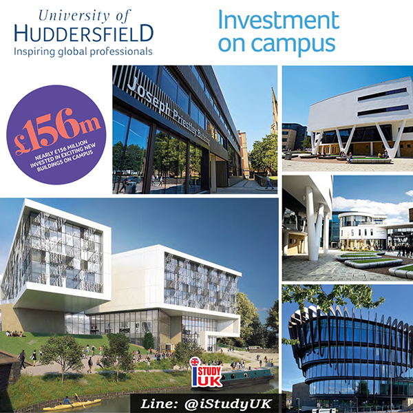 สมัครเรียนต่อปริญญาตรี ปริญญาโท ประเทศอังกฤษ ณ University of Huddersfield ติดต่อ เอเจนซี่ I Study UK