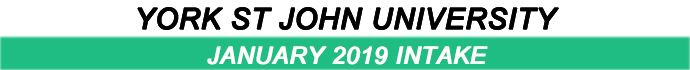 January 2019 Intake of York St John University